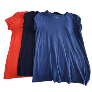 Banana Republic Timeless Tee Bundle 3 T-Shirts Red Navy Blue M